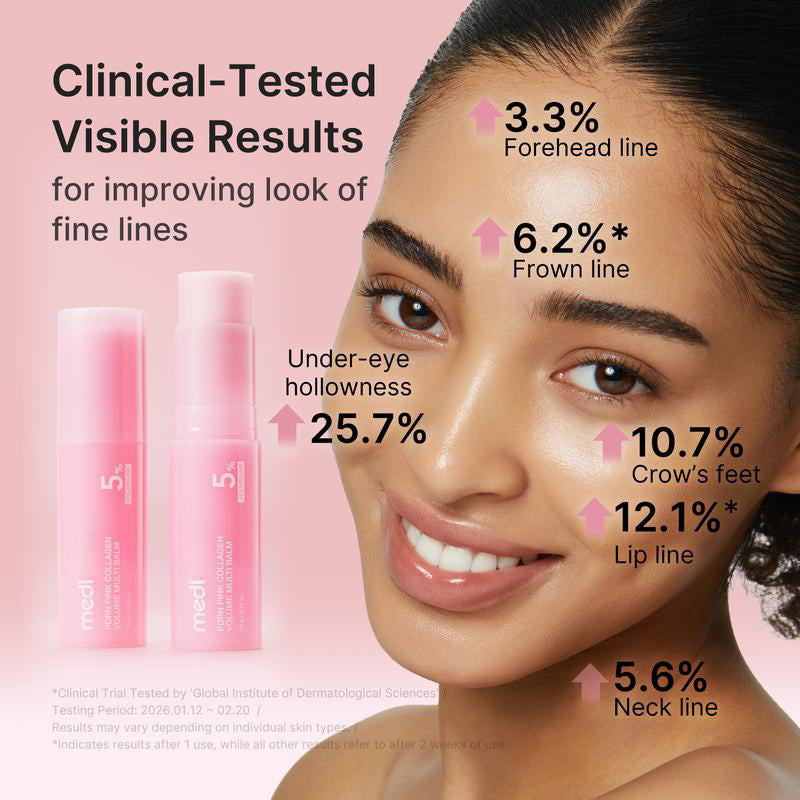 PDRN Pink Collagen Volume Multi Balm | All In One Volufiline, PDRN, NAD Stick for Youthful-Looking, Helping Look of Fine Lines, Firming Care, Anti-Aging Care | Korean Skincare