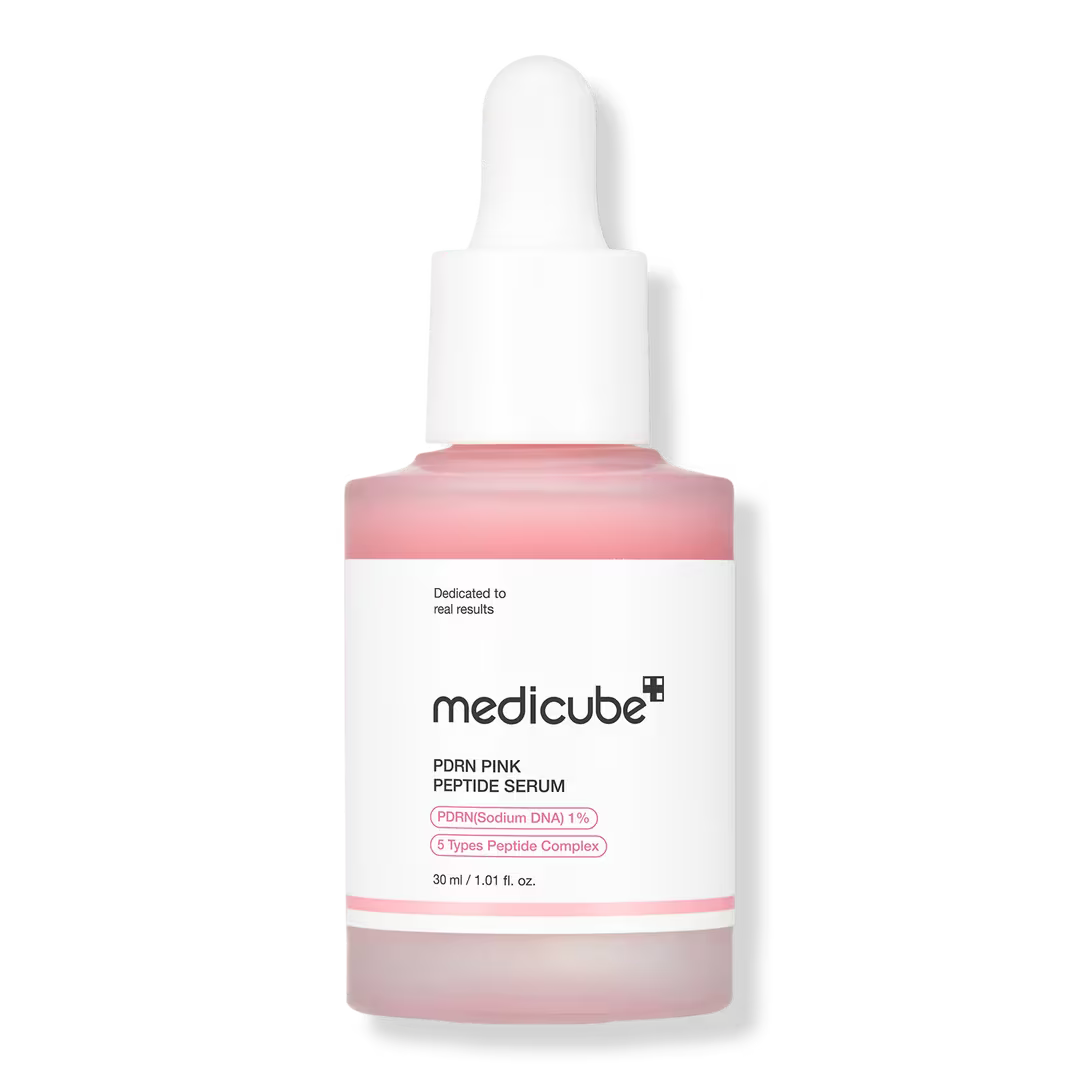 medicube PDRN Pink Peptide Brightening Glow Serum 30ml - Collagen Hydrating &amp; Firming Essence for Radiant Skin | Moisturizing Anti Dullness Facial Serum