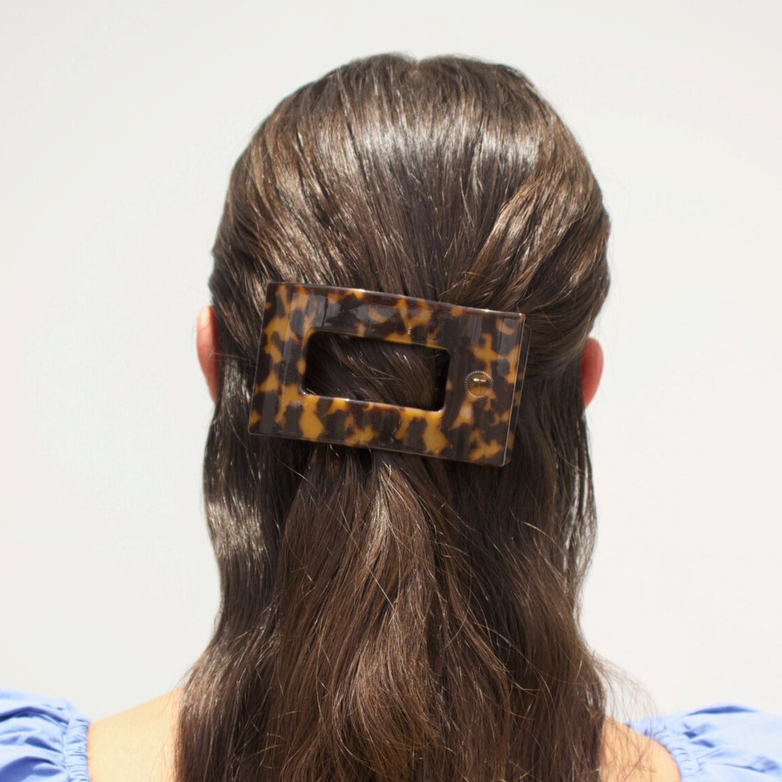 Tortoise Medium Flat Rectangle Hair Clip - PSEUDO LABS